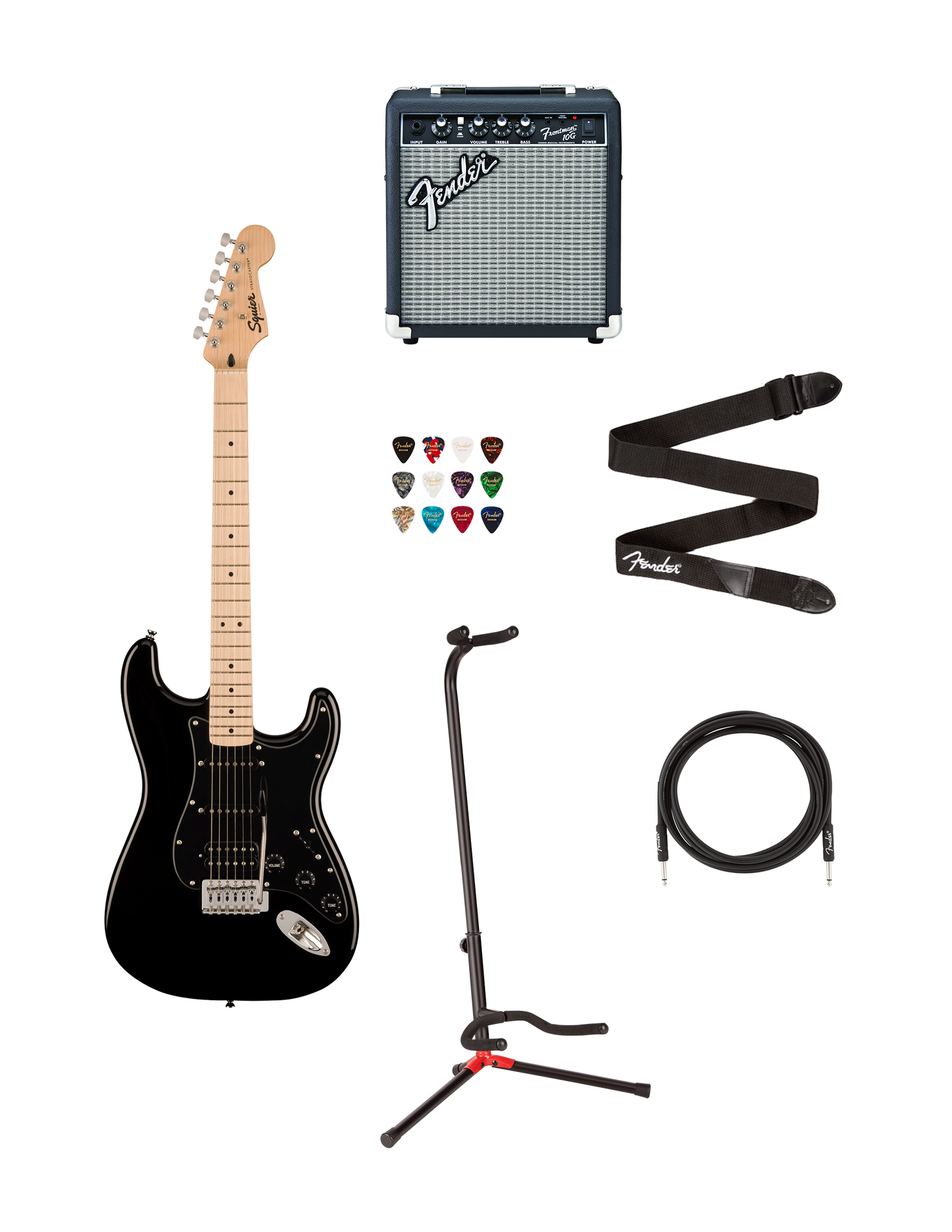 Squier Sonic Stratocaster HT Bundel, Black